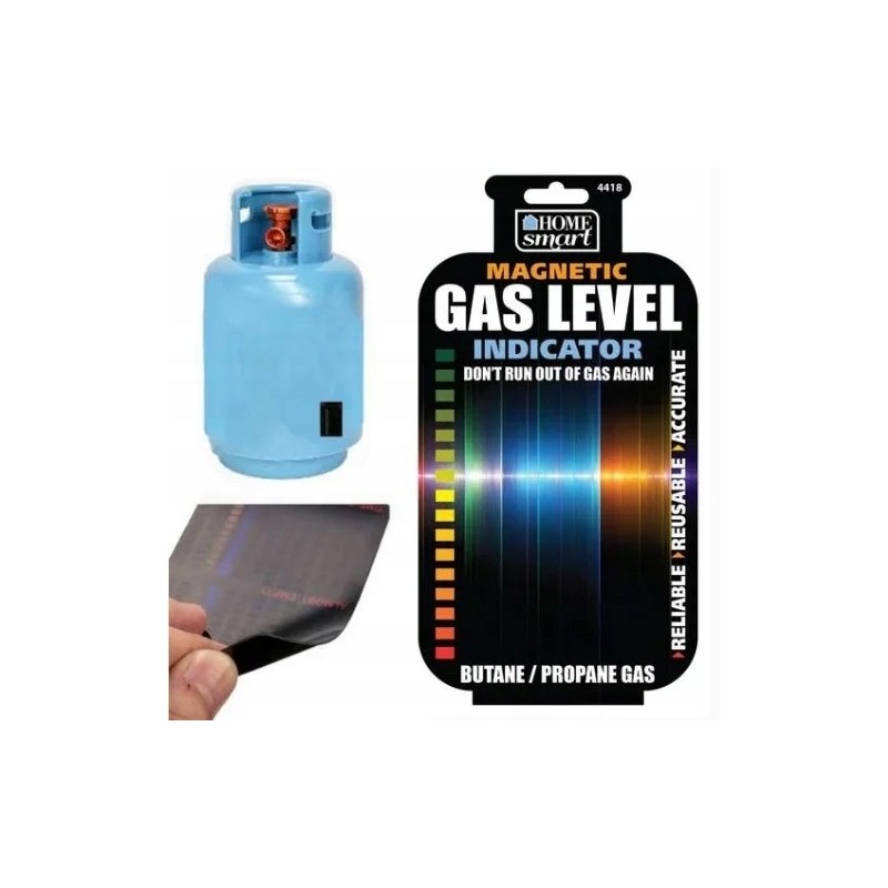 Gas level indicator in a reusable magnet cylinder for propane butane