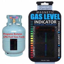 Gas level indicator in a reusable magnet cylinder for propane butane
