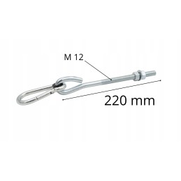 Sūpynių kabliukas su karabinu 12x220 mm