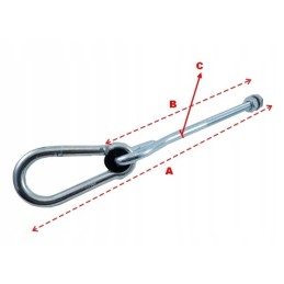 Swing, hammock hook with carabiner m10x190mm