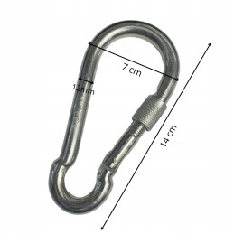 Gandralizdo sūpynių priedas, plieninis karabinas su apsauga. 12x140 mm