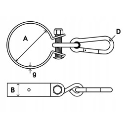 Apvalus sūpynės kabliukas 80 karabinas