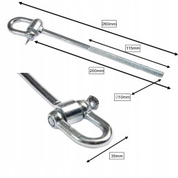 M10 sūpynių kablys, tvirtinimas sūpynėms su apkabomis