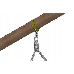 Kablio spaustukas skirtas 100mm sūpynėms su karabinu