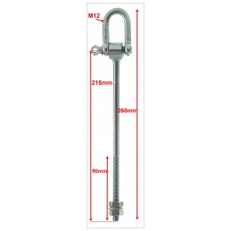 Sūpynių kabliukas su apkabomis 12x200