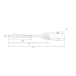 Sūpynių kabliukas su karabinu m10x320