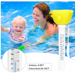 Plaukimo baseino termometras su plūduriuojančia virvele