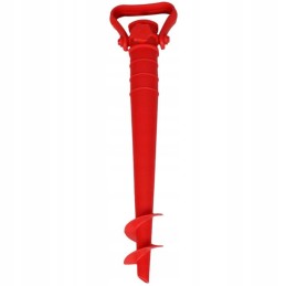 Umbrella base, plastic, screw-in, red
