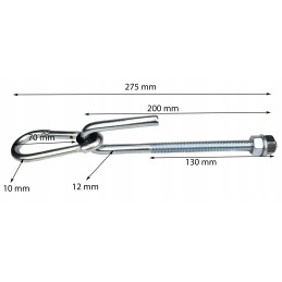 Kabliukas+karabinas m12x200 atviras kabliukas