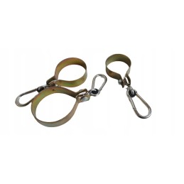 Sūpynių tvirtinimas su 100 mm apvaliu spaustuku ir ø 10 karabinu.