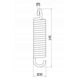 18 spiralių spyruoklė, padengta cinku.