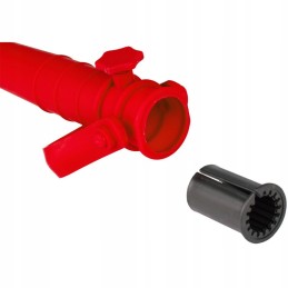Umbrella base, plastic, screw-in, red