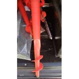Umbrella base, plastic, screw-in, red