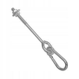 Sūpynių kablys su akiniais karabinu m12 mha110 cinkuotas domax