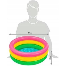 Vaivorykštinis baseinas vaikams intex 57107np 61x22 cm