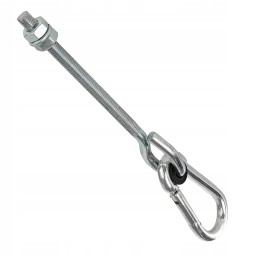 Kabliukas hamako sūpynėms, tvirtinimas kabliu su karabinu, m10 x 320