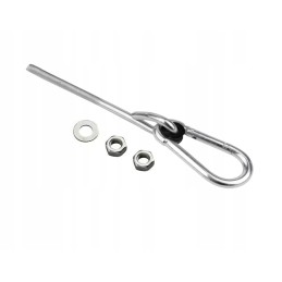 Kabliukas hamako sūpynėms, tvirtinimas kabliu su karabinu, m10 x 320