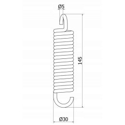 18 spiralių spyruoklė, padengta cinku.