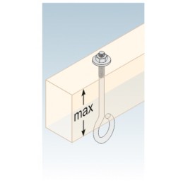 Kablio laikiklis, sūpynių tvirtinimas, stropas M12, 130 mm