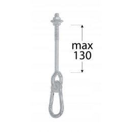 Kablio laikiklis, sūpynių tvirtinimas, stropas M12, 130 mm