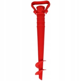 Auger screw base for umbrella red