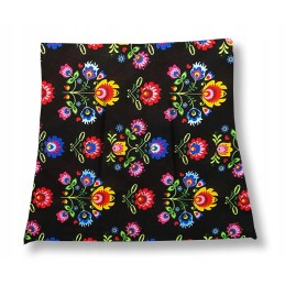 Kėdės pagalvėlė juoda 38x38 Łowicz gėlės juodos spalvos