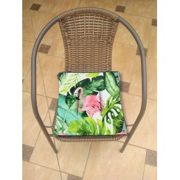 Kėdės pagalvėlė be kaklaraiščių 38x38 flamingai gėlėmis