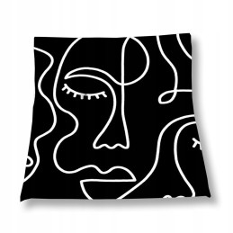 Kėdės pagalvėlė be kaklaraiščių, 38x38, juodi veideliai