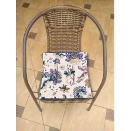 Kėdės pagalvėlė be kaklaraiščių 38x38 medvilnė 100% orientyrai mėlyna ant smėlio spalvos