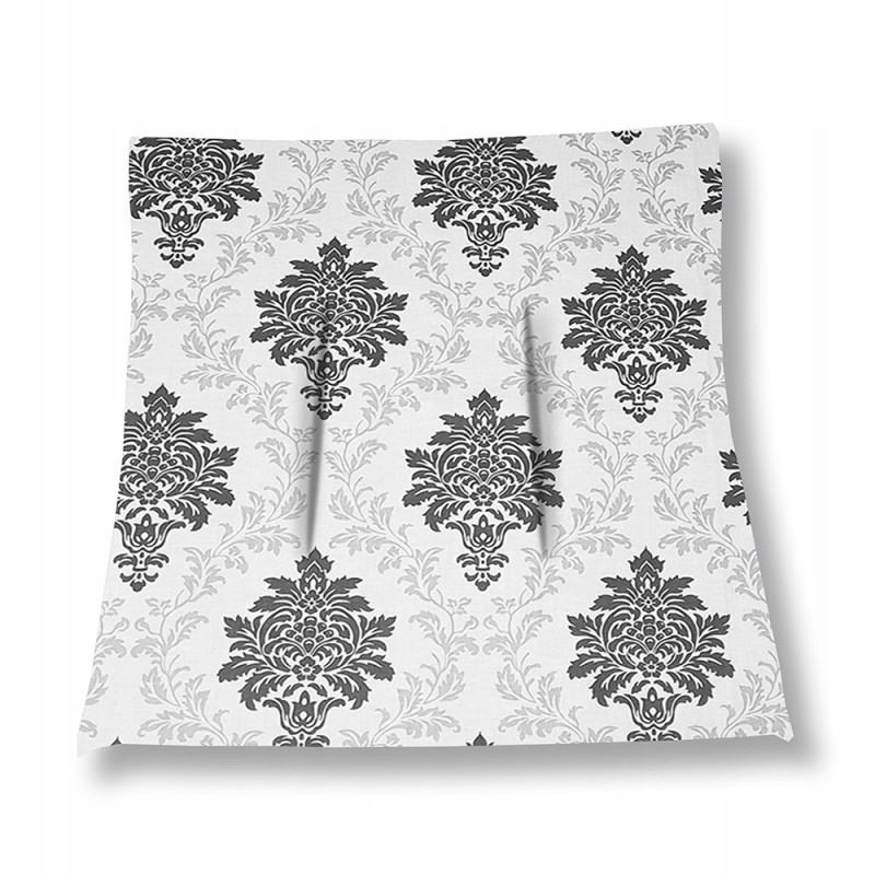 Kėdės pagalvėlė be kaklaraiščių, 38x38, pilkos ir grafito ornamentais