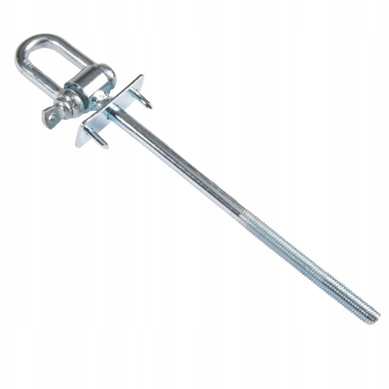 M10 siūbavimo kablys, tvirtinimas su apkabomis ir kaiščiais