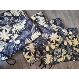 Kėdės pagalvėlė be kaklaraiščių 38x38 monstery turquoise juodame fone