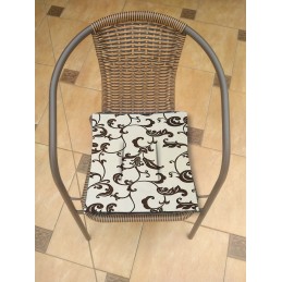 Kėdės pagalvėlė be kaklaraiščių, 38x38, smėlio spalvos gėlės