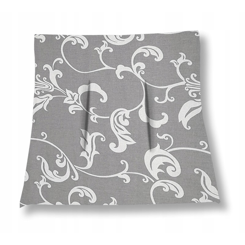 Kėdės pagalvėlė be kaklaraiščių, 38x38, pilkos gėlės
