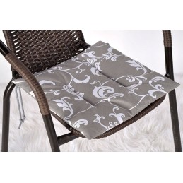 Kėdės pagalvėlė be kaklaraiščių, 38x38, pilkos gėlės