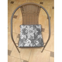 Kėdės pagalvėlė be kaklaraiščių, 38x38, pilki ornamentai