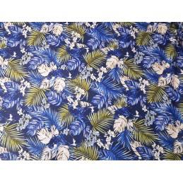 Dygsniuota kėdės pagalvėlė, be kaklaraiščių, 35x35 tropinė tamsiai mėlyna