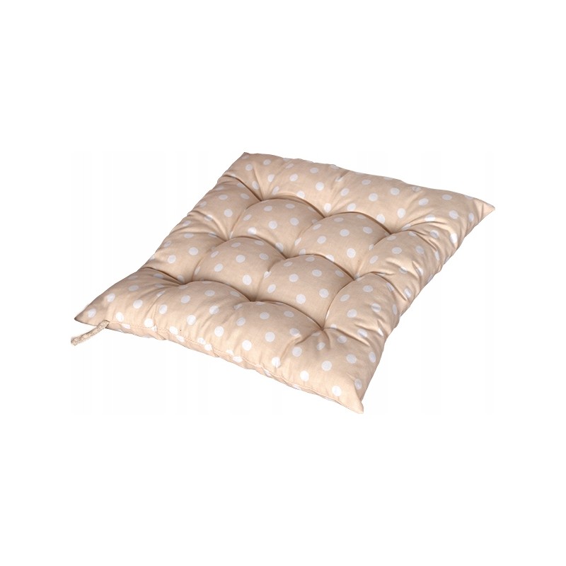 Dygsniuota pagalvėlė, kėdės sėdynė be kaklaraiščių, 35x35 žirnių smėlio spalvos