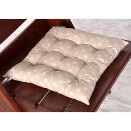 Dygsniuota pagalvėlė, kėdės sėdynė be kaklaraiščių, 35x35 žirnių smėlio spalvos