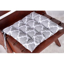 Dygsniuota pagalvėlė, kėdės sėdynė be raiščių 35x35 maroko pilka