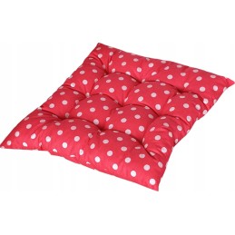 Dygsniuota pagalvėlė, kėdės sėdynė be kaklaraiščių, 35x35 raudoni žirneliai