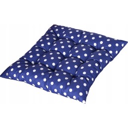 Dygsniuota pagalvėlė, kėdės sėdynė be kaklaraiščių, 35x35, tamsiai mėlyni žirniai