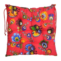 Dygsniuota kėdės pagalvėlė, be kaklaraiščių, 35x35, juodi ornamentai