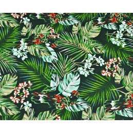 Dygsniuota kėdės pagalvėlė, be kaklaraiščių, 35x35 tropinė žalia