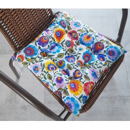 Dygsniuota kėdės pagalvėlė, be kaklaraiščių, 35x35, balta