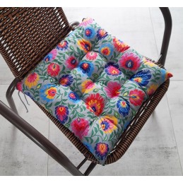 Dygsniuota kėdės pagalvėlė, be kaklaraiščių, 35x35, pilka spalva