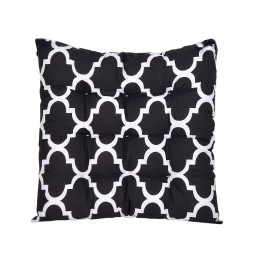 Dygsniuota kėdės pagalvėlė b/w 35x35 monstera floral red