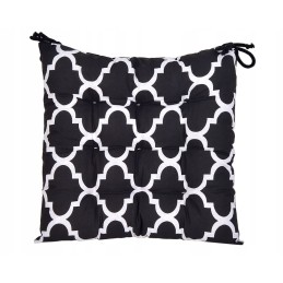 Dygsniuota kėdės pagalvėlė b/w 35x35 monstera floral red