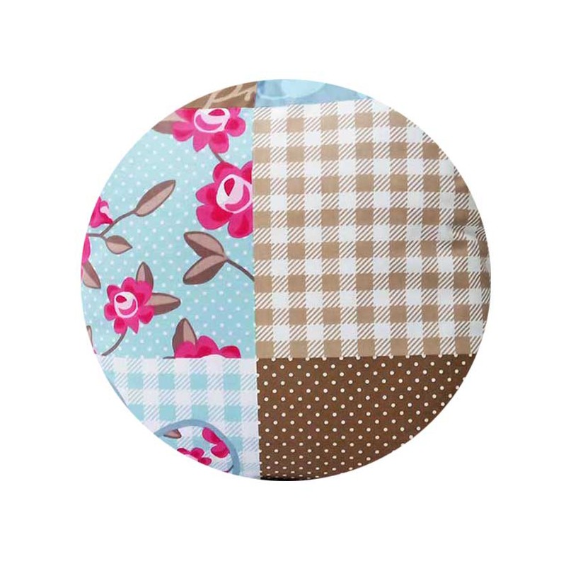 Apvali išmatų pagalvėlė, 32 cm, 100% medvilnė, kratinys, mėlynos gėlės