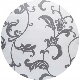 Apvali taburečių pagalvėlė 32 cm, 100% medvilnė, baltos gėlės